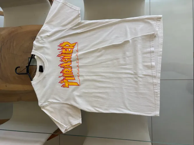 Camiseta Thrasher Magazine Flame Logo Skate Original - Branca?