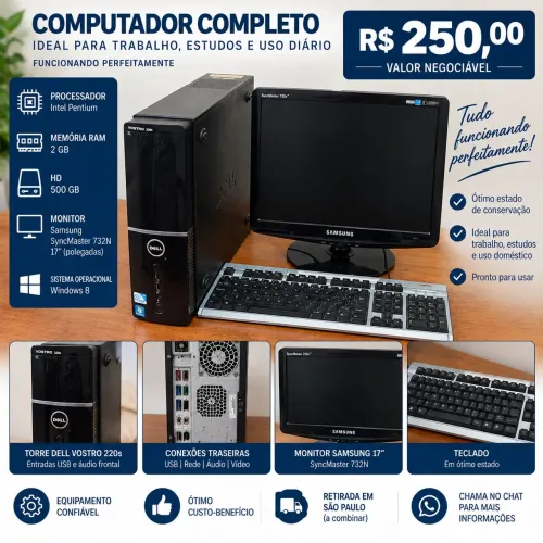 Computador Completo Dell Vostro 220s + Monitor Samsung