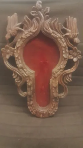 Moldura sacra séc 18 Igreja para compor com figuras religiosas ou espelho peça decorativ