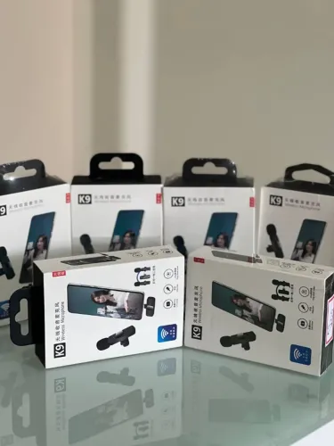 Microfone de lapela K9 duplo / versões Android e IOS