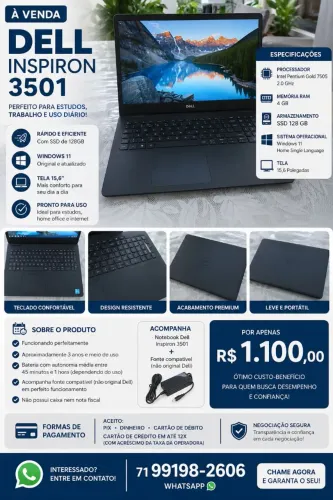 Notebook Dell Inspiron 3501 | SSD | Windows 11 | Excelente estado