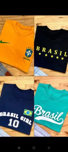 Camiseta feminina t-shirt 100% algodão Brasil 
