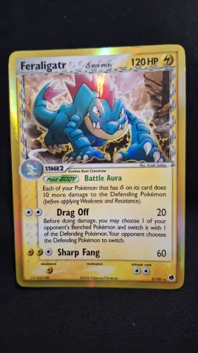 Feraligatr ? Holo 2/101 Vintage 2006 - Coleção Dragon Frontiers [Estado LP] detalhes foto