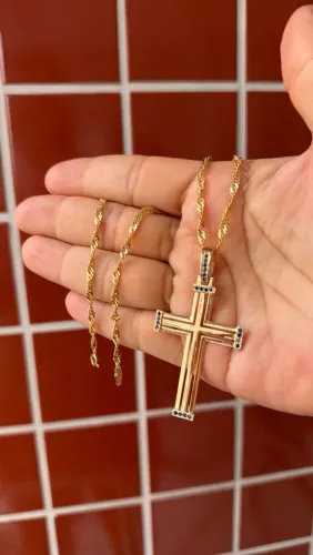 Cordão de ouro 18k 20g maciço 