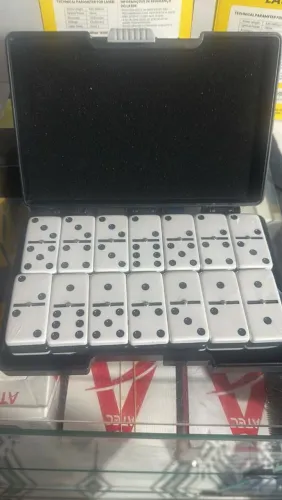 dominó profissional 12 polegadas preto e branco com a mala achocolatado 
