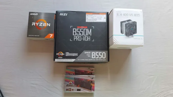 Kit Ryzen 7 5700x + Placa mãe B550 pro vdh + 2x8gb 3.600mhz e aircooler deepcool
