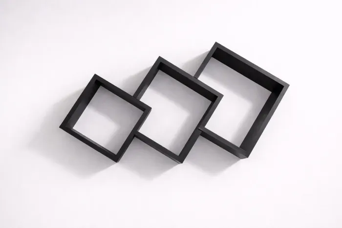 Trio De Nichos Integrados Mdf 15mm Preto