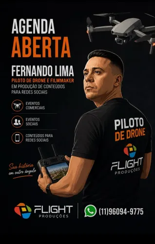 Piloto de drone filmmaker eventos e produção de conteúdo para redes sociais 