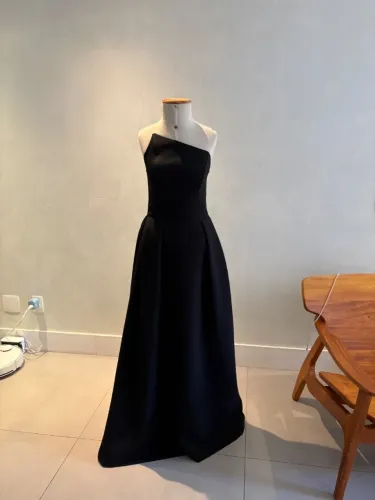 Vestido de festa preto longo 36