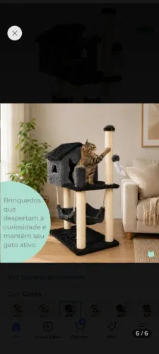 Arranhador Brinquedo Casa Rede Gato Sisal Interativo Toca