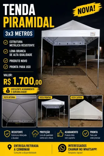 TENDA PIRAMIDAL 3x3 À VENDA!