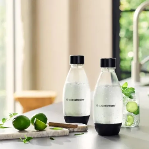 Kit 2 Garrafas Plásticas 500ml Pretas Sodastream