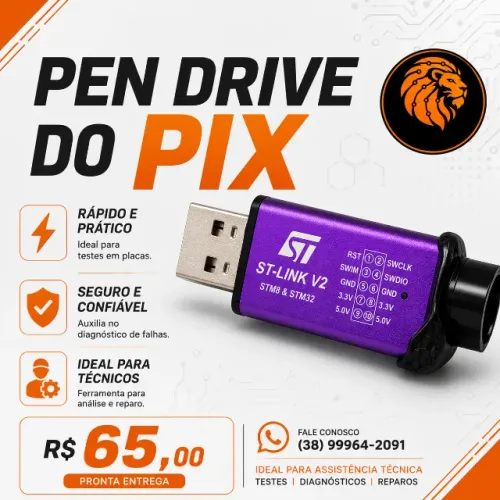 Pen Drive do Pix para Testes e Diagnóstico de Placas - R$ 65,00