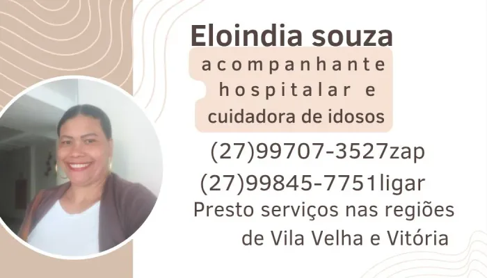Cuidadora de idosos e acompanhante hospitalar