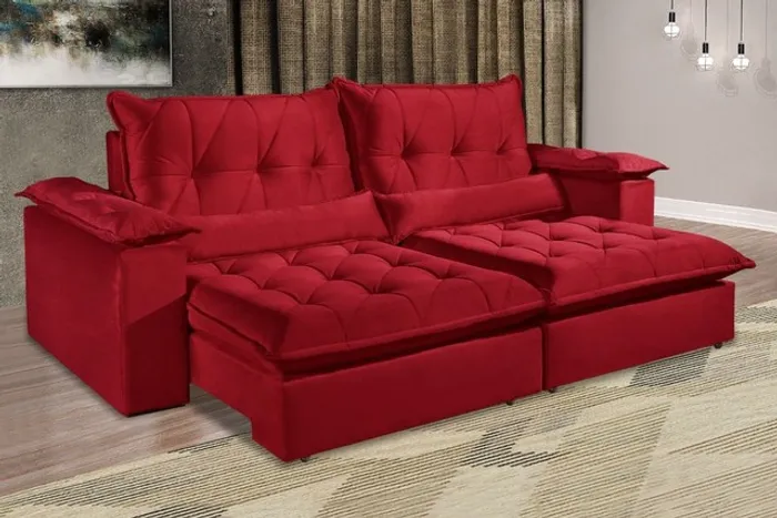 Sala sofá retrátil e reclinável de 250 cm