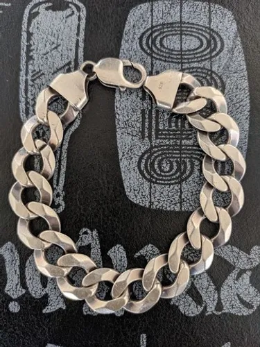 Pulseira de prata 925 escamada.