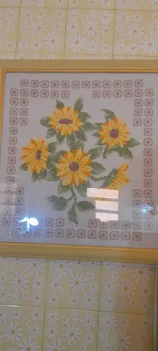Quadro com Flores Bordado