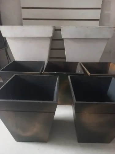 7 peças vasos madeira 