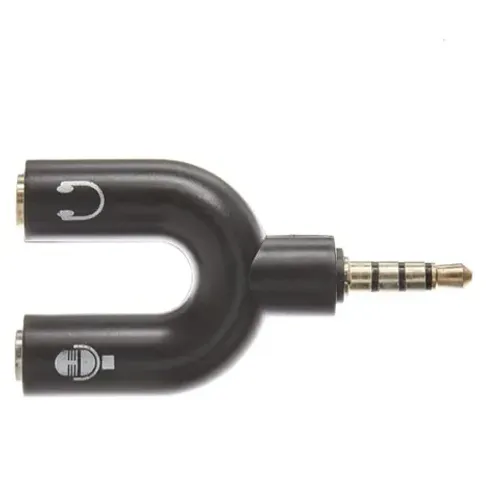 Adaptador headset P3 Para 2xP2 Fone e Microfone