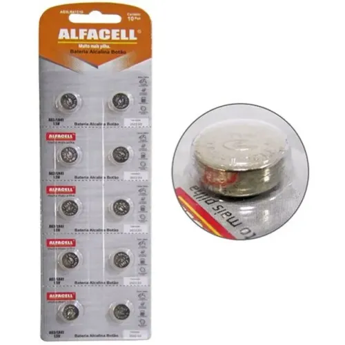 Bateria  Ag3 Lr41 1,5v C/ 10  Alcalina 1,5v