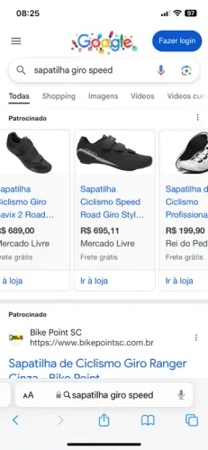 Sapatilha speed seminova