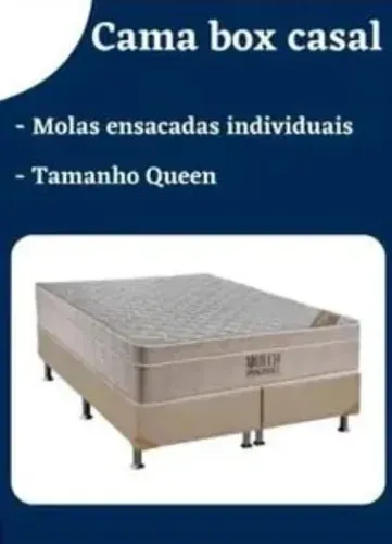 Oferta Cama box Ortobom Queen size 158x198 + brinde