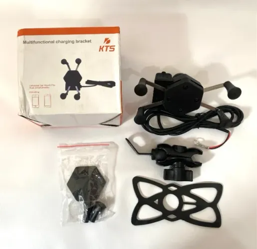 Suporte Celular Moto Universal Com Carregador Usb