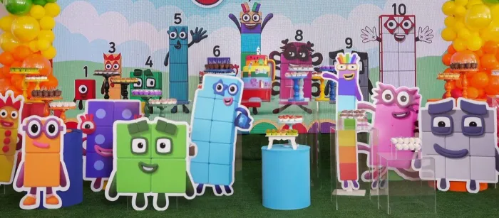 Placas em PVC numberblocks decoração 