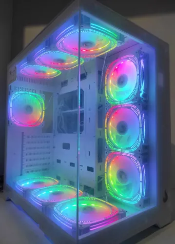 Gabinete Gamer Branco Aquário Com 10 Fans ARGB ATX (NOVO)