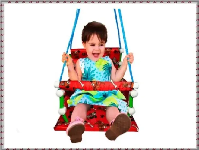 Balanço infantil floral almofado - suporta 40 kg