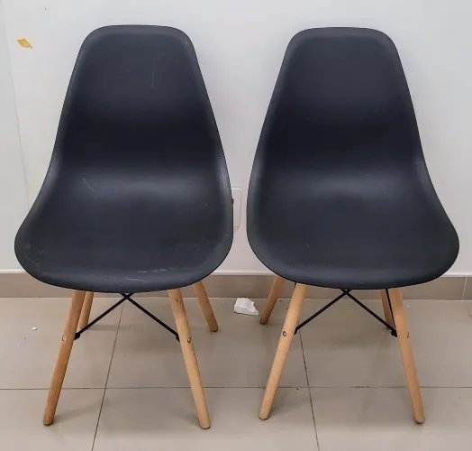 Cadeira de jantar Elidy Charles Eames Eiffel estrutura preto x 2 unidades