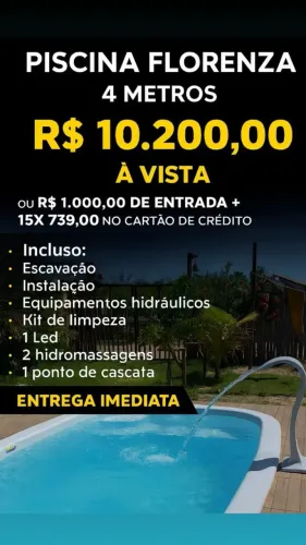 Piscina de fibra 4 metros