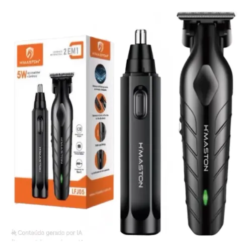 Máquina 2 em 1 - Cortador de Cabelo e Aparador de Pelos do Nariz