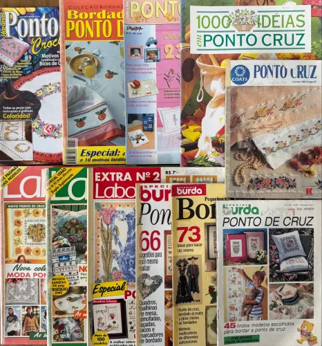 21 Revistas de Artesanato - Ponto Cruz - Antigas