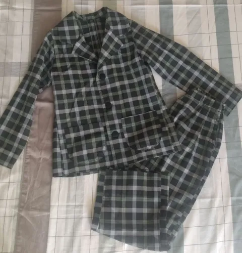 Conjunto de terno infantil xadrez para compor fantasia de festa junina
