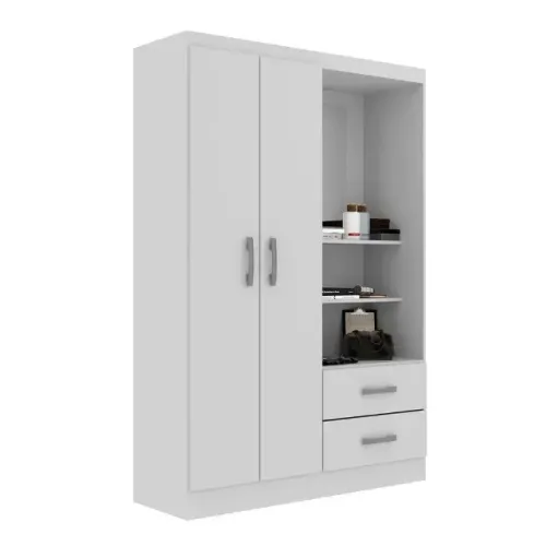 Guarda Roupa Capelinha c/ Espelho 2Pts Evidência Branco - Entrega Rápida!