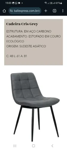 4 Cadeiras Cris Grey