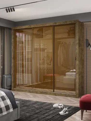 Guarda Roupa 3 Portas de Vidro 4 Gavetas Espelho Novo Varios Modelos