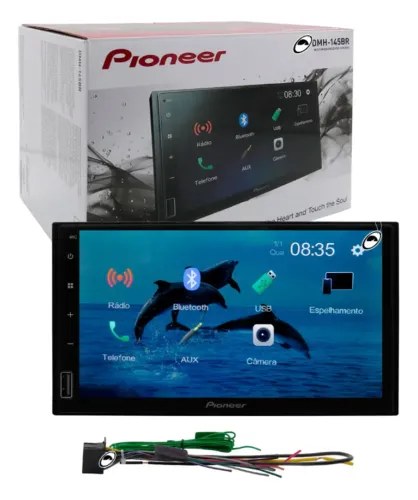 Central Multimidia Pioneer DMH-145BR com espelhamento bluetooth USB Novo 1 ano de garantia