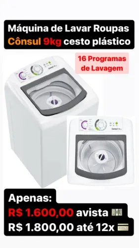 Máquina de Lavar Roupas Cônsul 9kg Branca cesto plástico lacradas