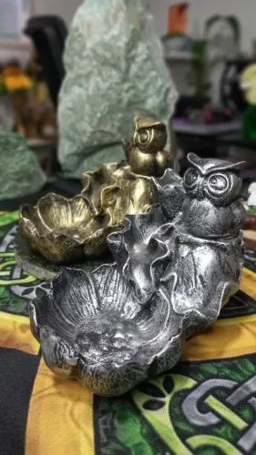 Incensário de Cascata - Coruja Dourada ou Prateada