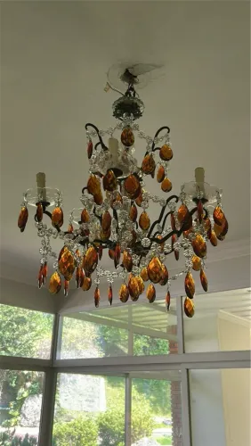 Lustre de Cristal com Pingentes