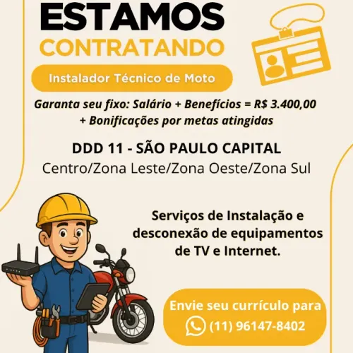 Instalador Técnico Motoboy - Votorantim