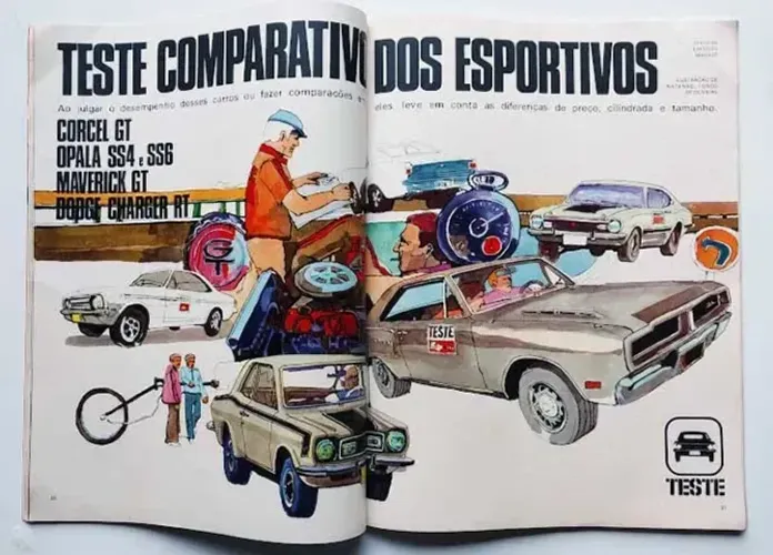 Revista Quatro Rodas - Charger RT x Opala SS4 x SS6 x Corcel GT x Maverick GT 1974