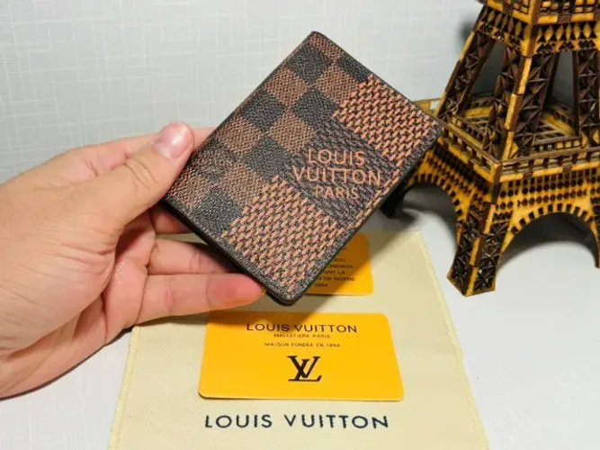 PORTA CARTÃO MASCULINO MARROM MAXI MONOGRAM PREMIUM FLAP SLIM CLASSICO