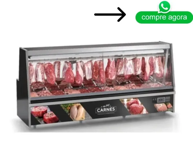 Balcão de Carne 2M Gelopar Vidro Reto Novo