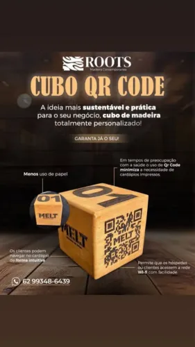 CUBO MADEIRA QR CODE  VALOR PROMOCIONAL 