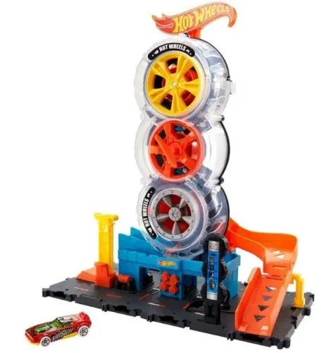 Pista Hot Wheels - Super Loja De Pneus - Com Carrinho - HDP02 - Mattel
