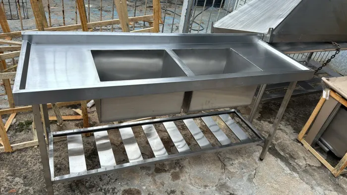 Pia Dupla em Aço Inox para Comércio