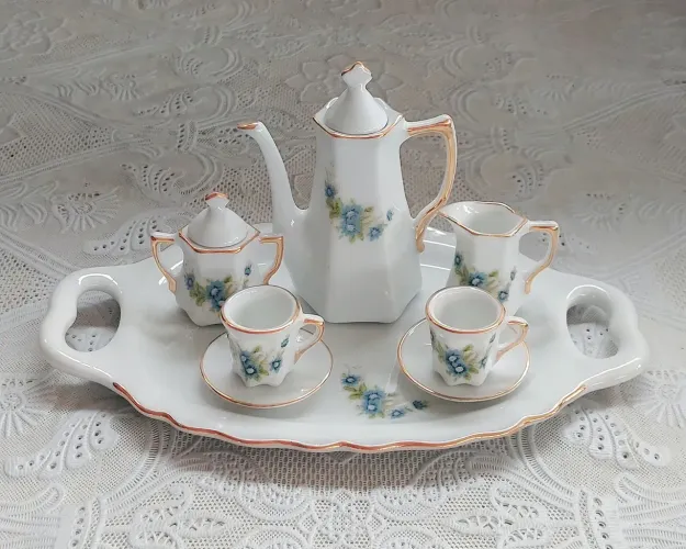 Jogo Tête-à-tête Em Porcelana - Conjunto De Café Miniatura